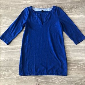 J Crew 3/4 Sleeve Blue Knit Tunic Dress SZ. S
